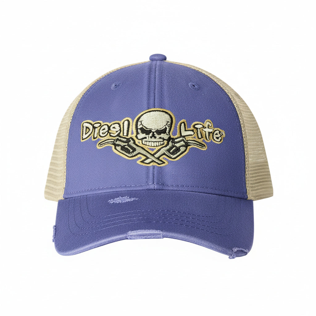 Distressed Snapback Hat Purple/Tan/Tan - Diesel Life®