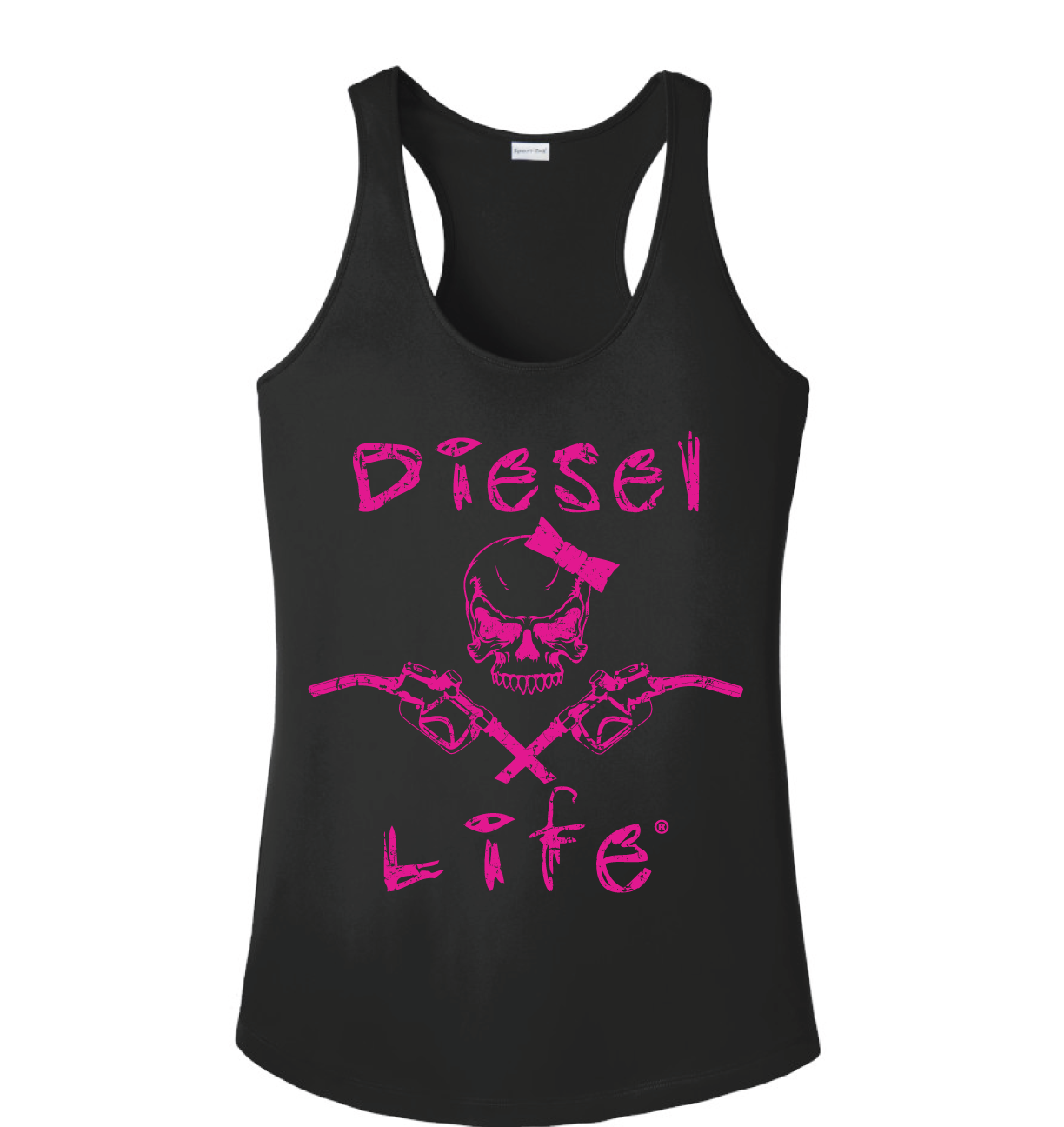 Women's Diesel Life Lady Skull & Pumps Tank - Black with Pink Imprint - Diesel Life®