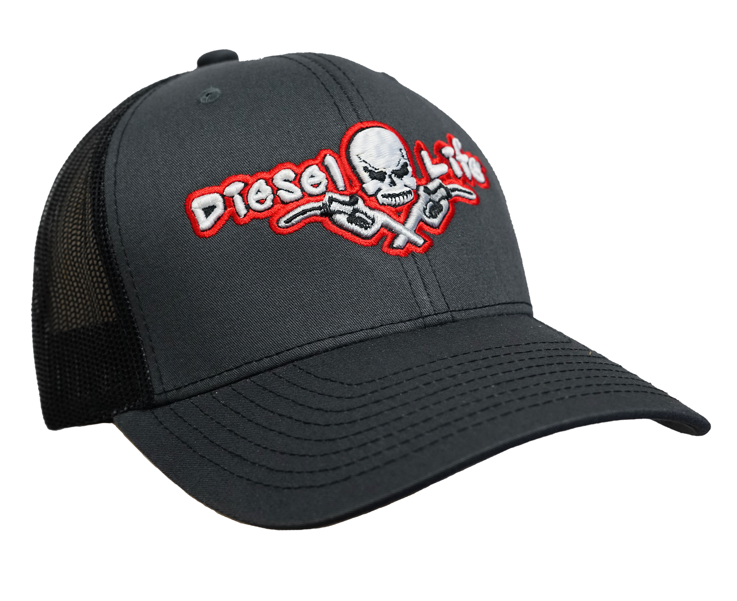 Diesel Life Snap Back Hat - Charcoal/Red - Diesel Life®