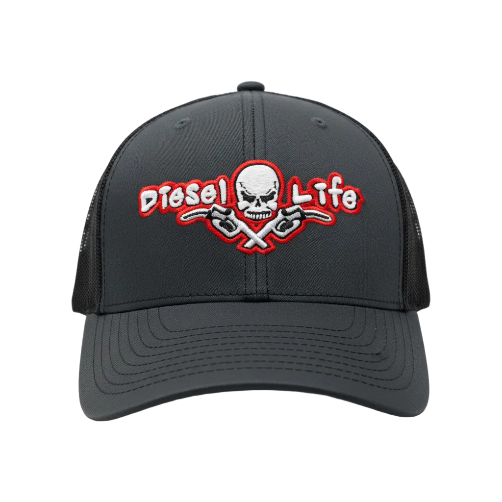 Diesel Life Snap Back Hat - Charcoal/Red - Diesel Life®