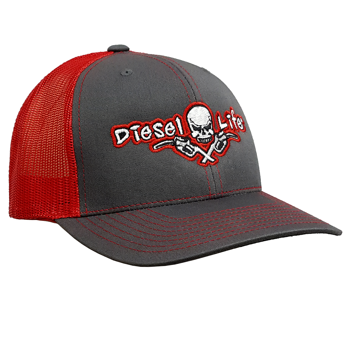 Diesel Life Snap Back Hat - Charcoal / Red - Diesel Life®