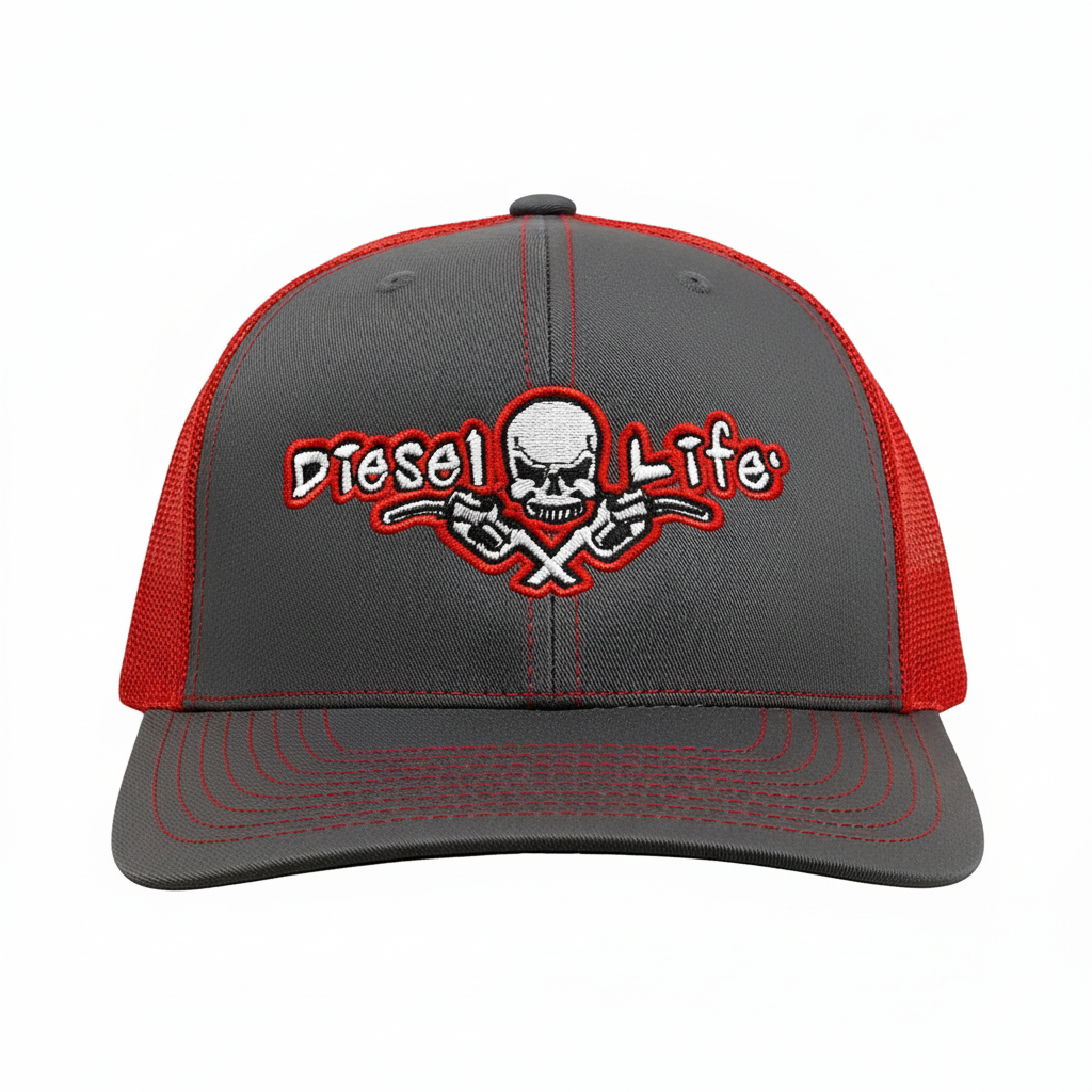 Diesel Life Snap Back Hat - Charcoal / Red - Diesel Life®
