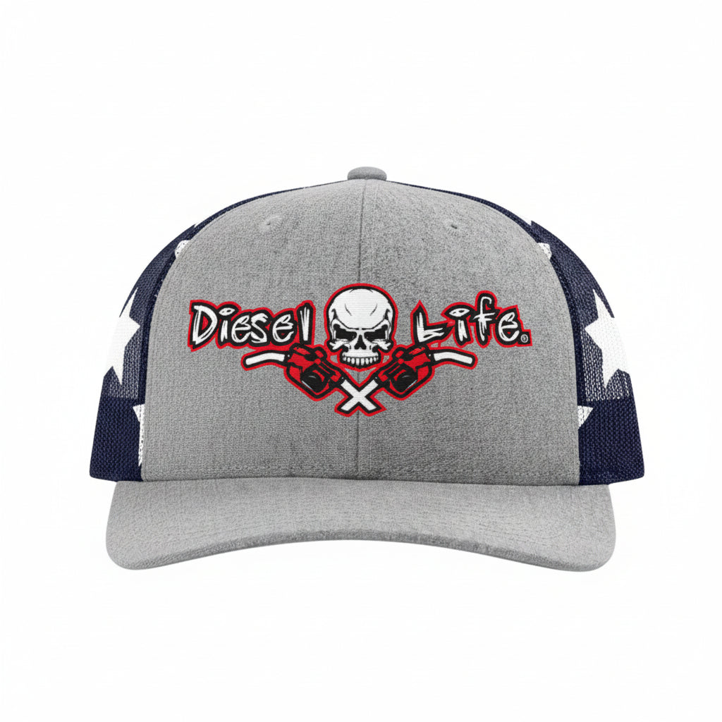Diesel Life Stars & Stripes Snap Back Hat - Charcoal/Red/White/Blue - Diesel Life®