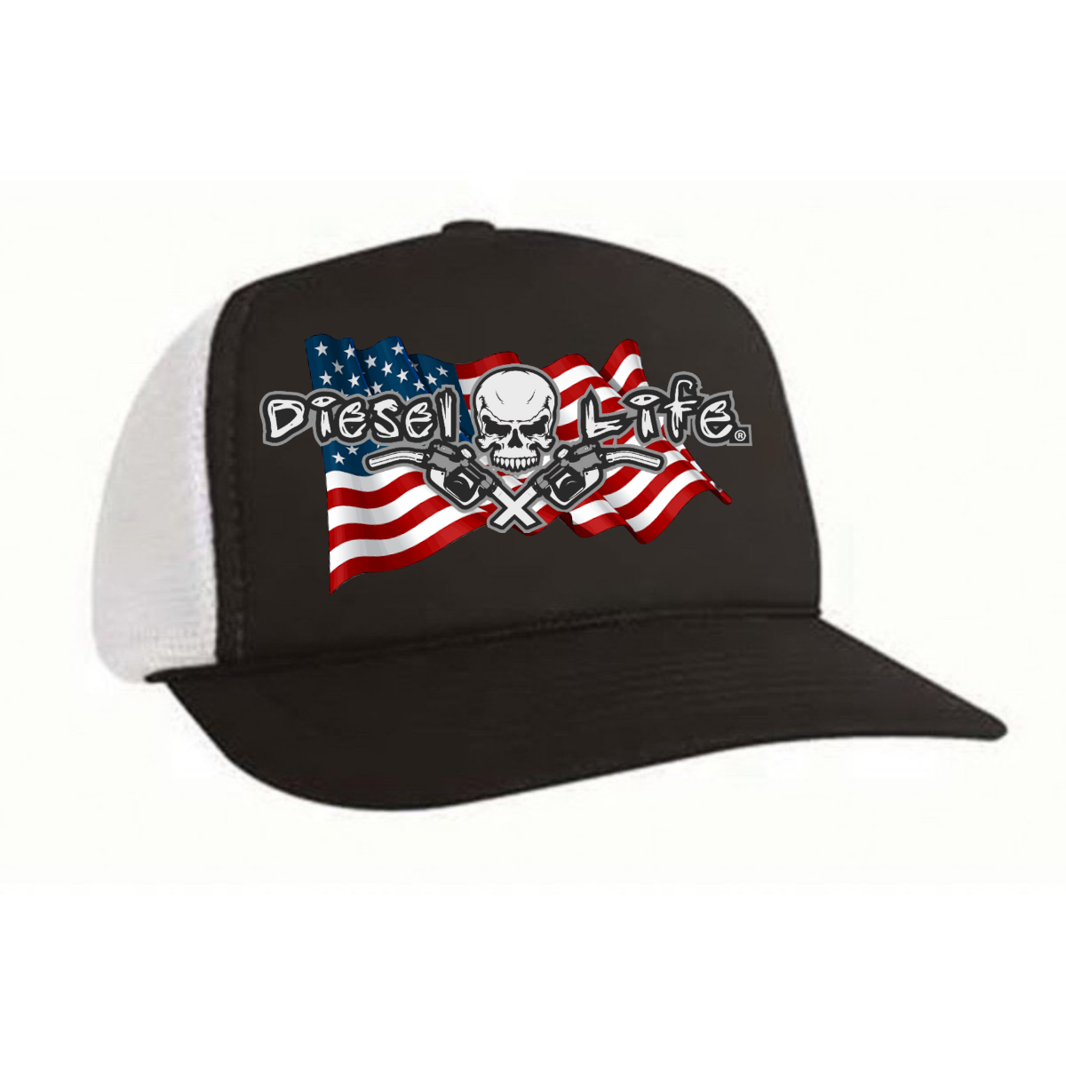 Diesel Life American Flag Poly Mesh Foam Front Trucker Cap - Diesel Life®