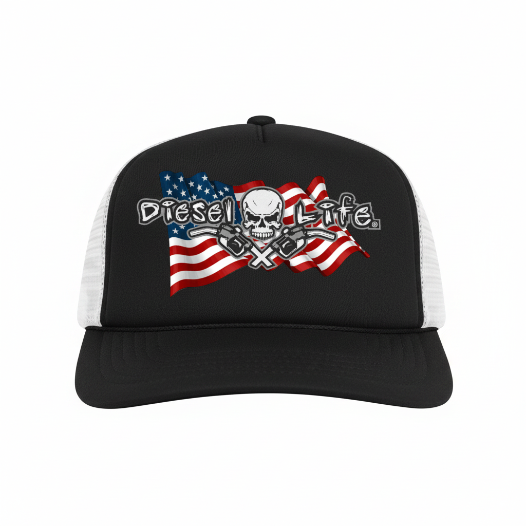 Diesel Life American Flag Poly Mesh Foam Front Trucker Cap - Diesel Life®