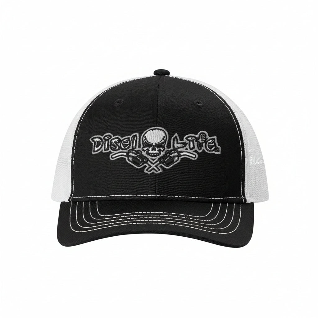 Diesel Life Youth Twill Mesh Snap Back Hat - Black/White/White - Diesel Life®