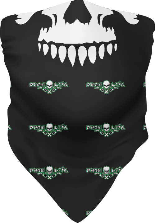 Diesel Life Skull & Pumps Neck Gaiter Black w/ Green - Diesel Life®