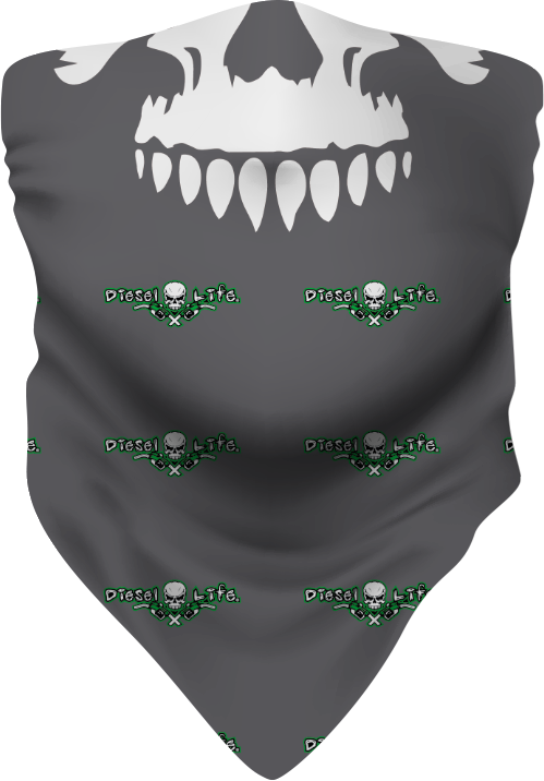 Diesel Life Skull & Pumps Neck Gaiter Grey w/ Green - Diesel Life®