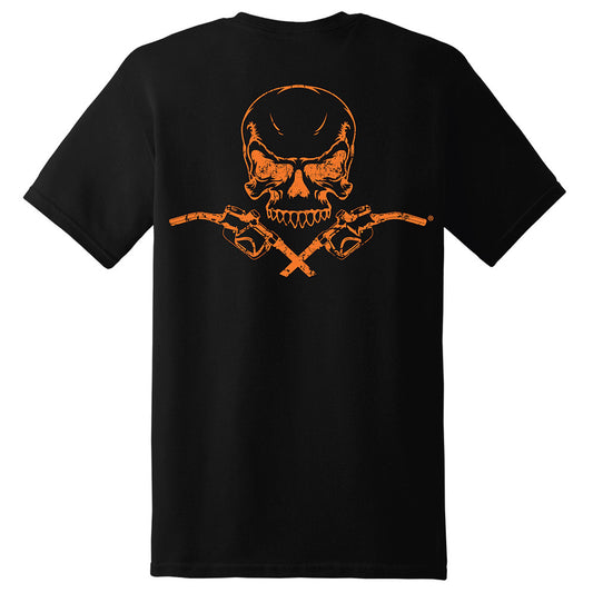Diesel Life Skull & Pumps Short Sleeve T-Shirt - Black with Orange Imprint - Diesel Life®
