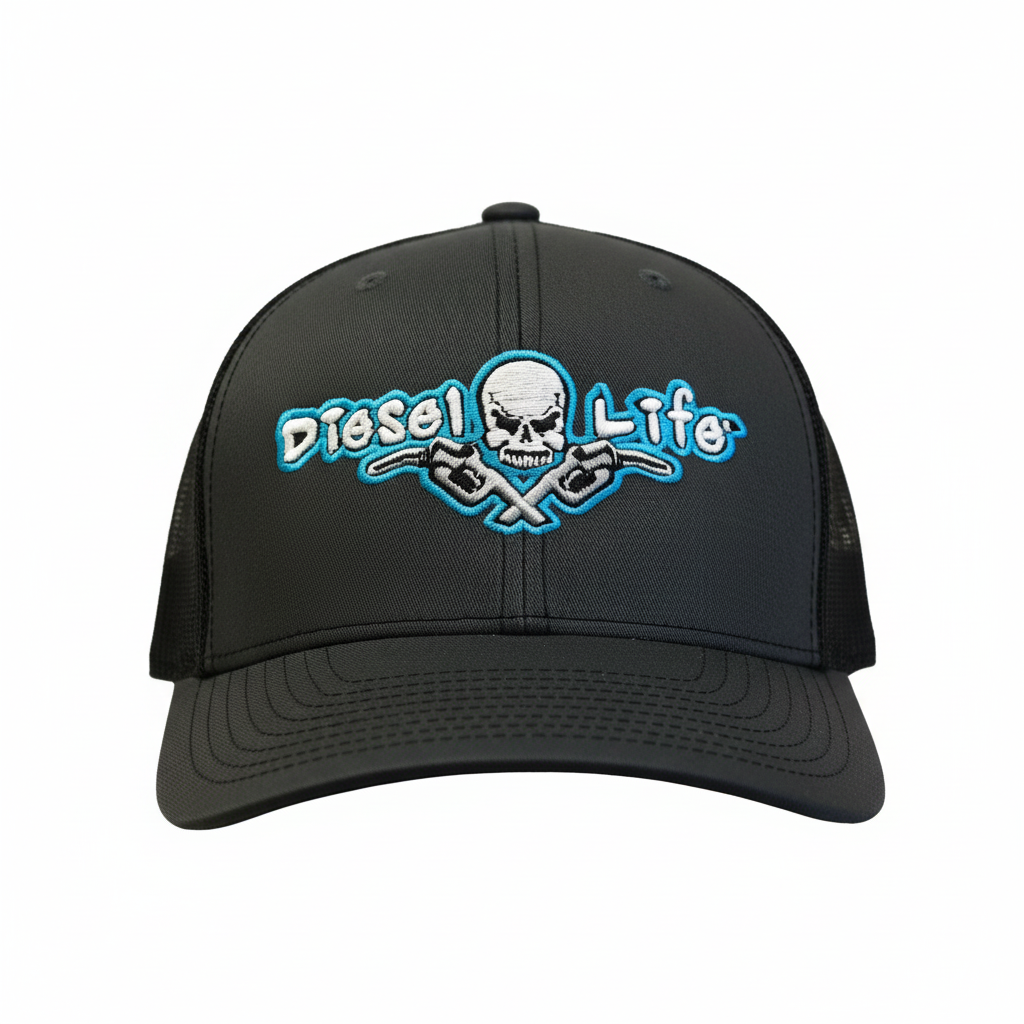 Diesel Life Trucker Snap Back Hat - Charcoal/Neon Blue - Diesel Life®