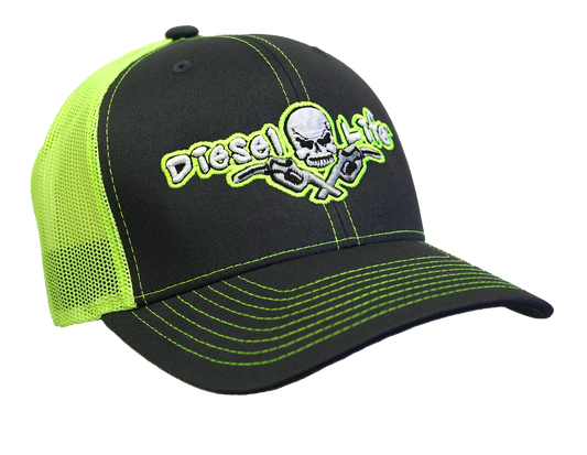 Diesel Life Snap Back Hat - Charcoal / Neon Green - Diesel Life®
