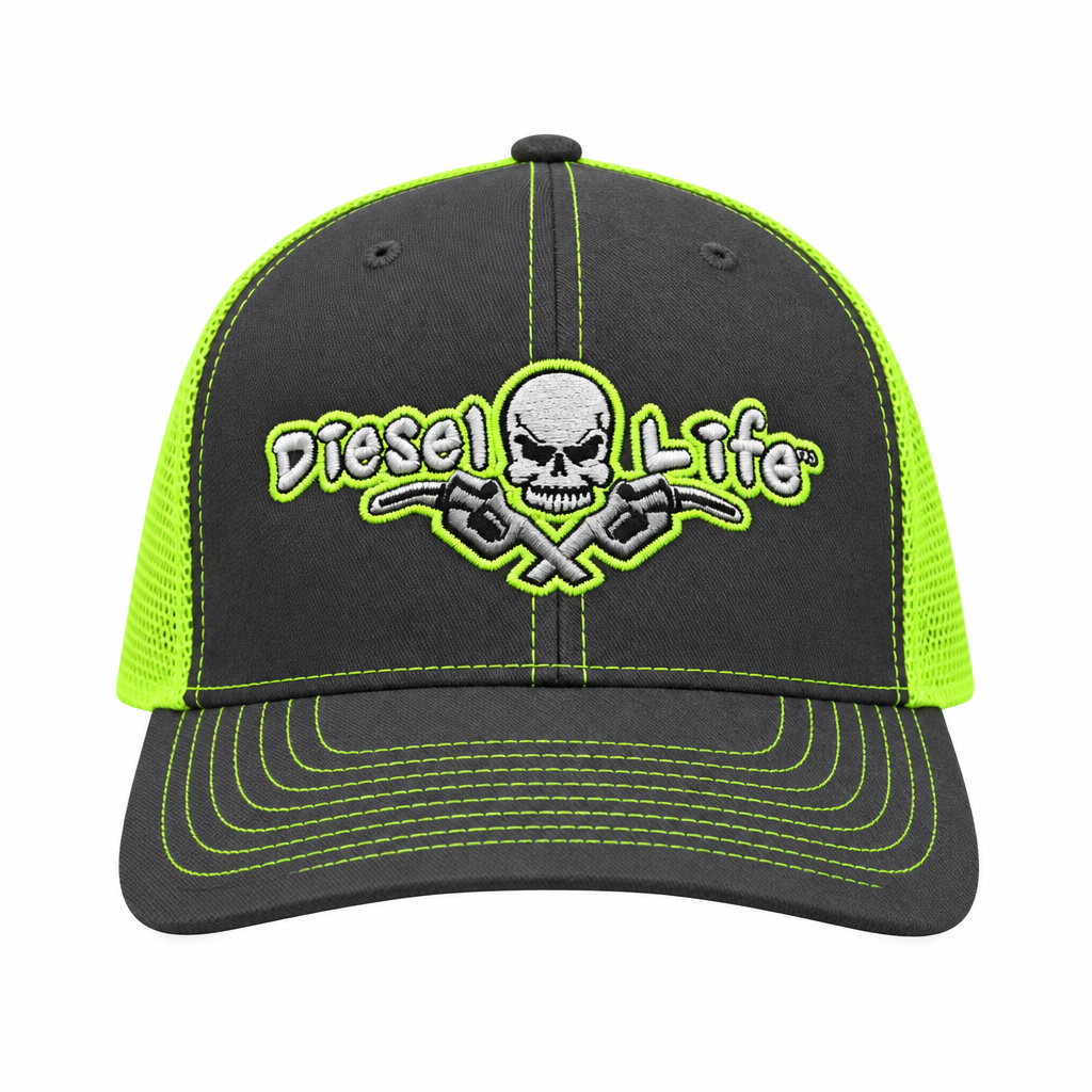 Diesel Life Snap Back Hat - Charcoal / Neon Green - Diesel Life®