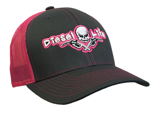 Diesel Life Snap Back Hat - Charcoal / Neon Pink - Diesel Life®