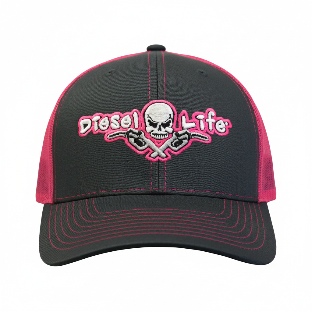 Diesel Life Snap Back Hat - Charcoal / Neon Pink - Diesel Life®