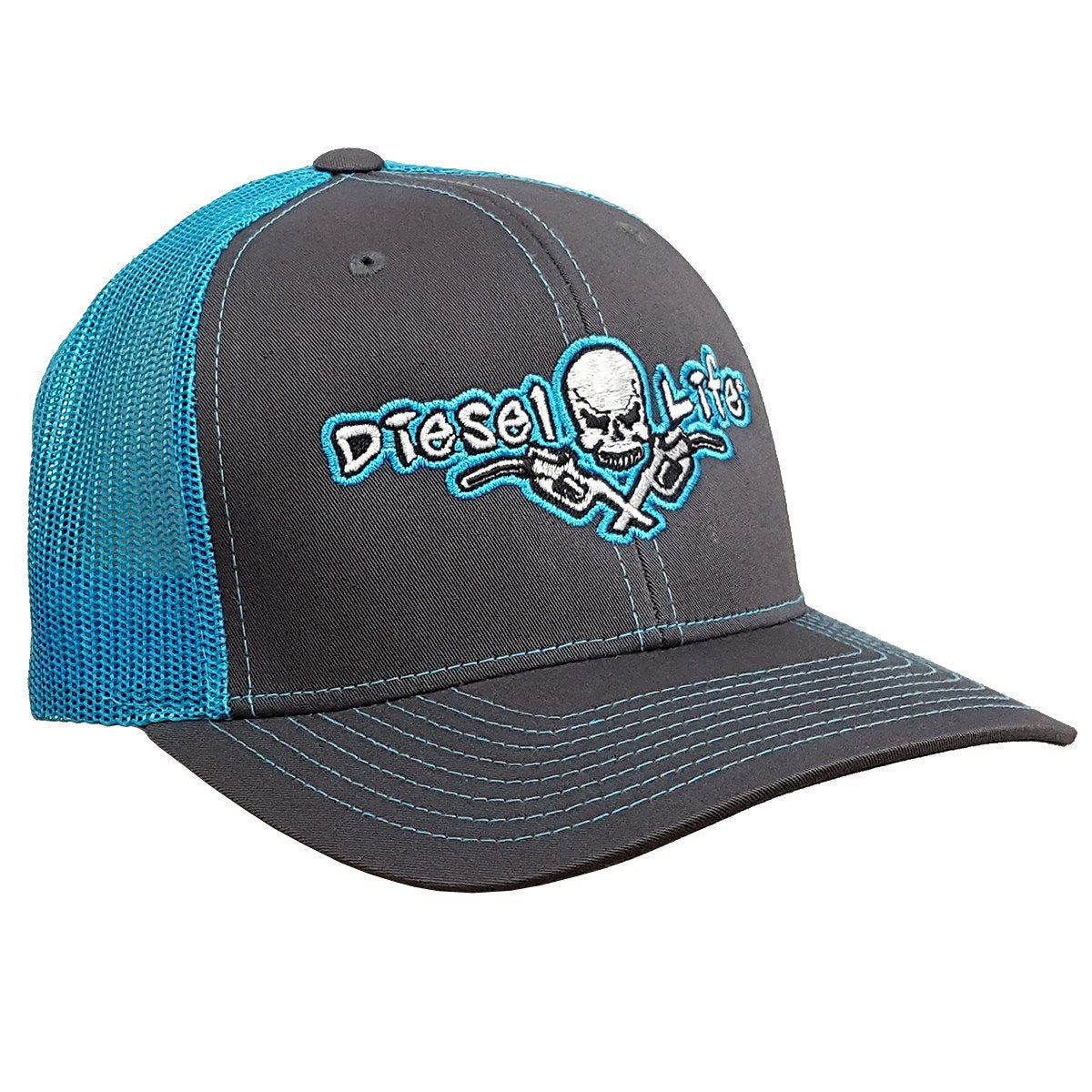 Diesel Life Snap Back Hat - Charcoal / Neon Blue - Diesel Life®