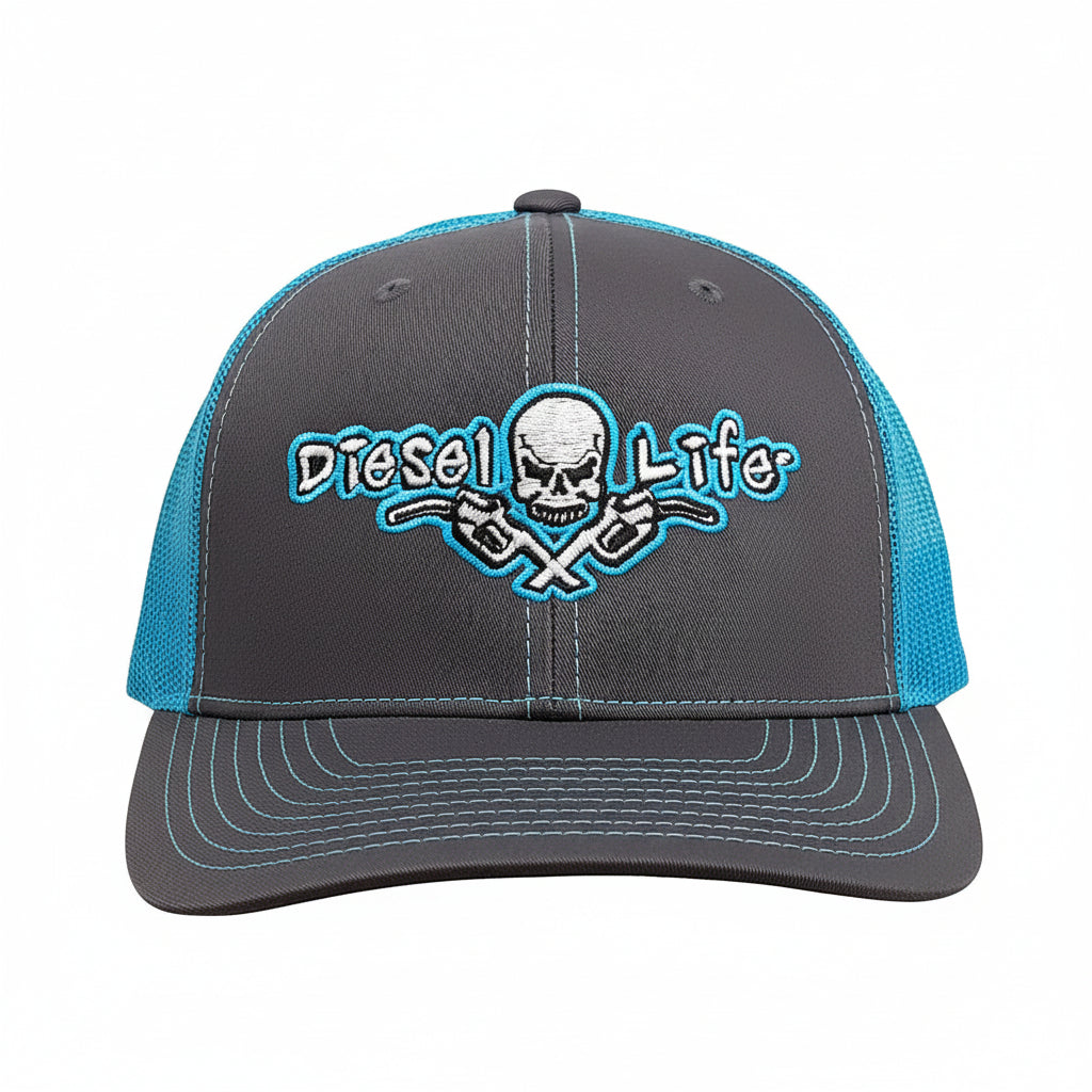 Diesel Life Snap Back Hat - Charcoal / Neon Blue - Diesel Life®