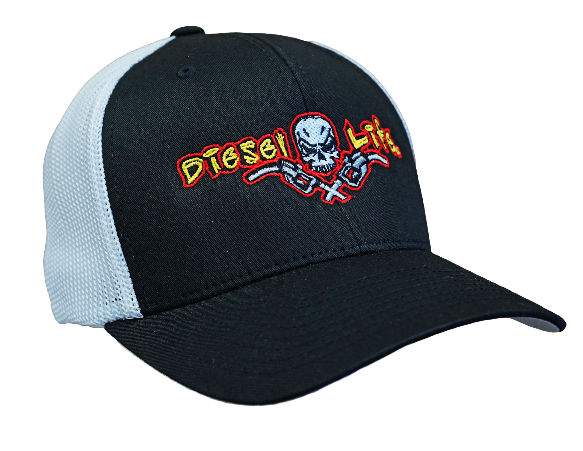 OSFA Diesel Life Black / Full Color Logo Trucker Hat Flex Fit - Diesel Life®