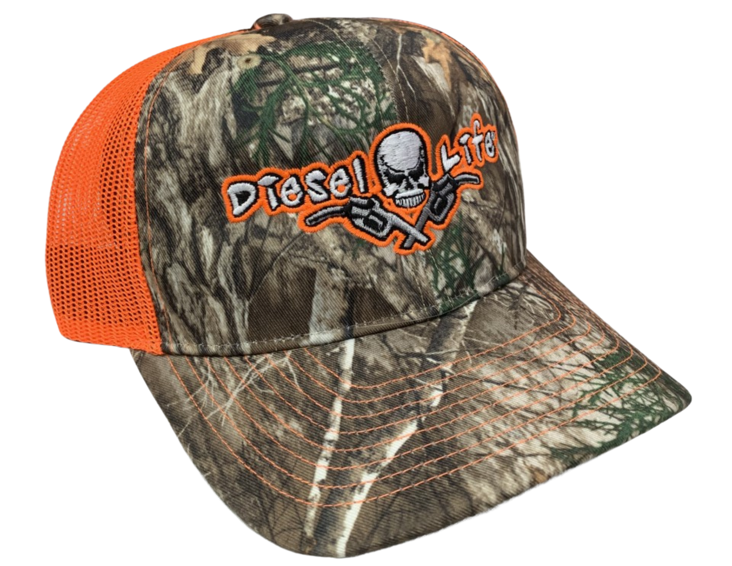 Diesel Life Snap Back Hat - Real Tree Camo/Neon Orange - Diesel Life®