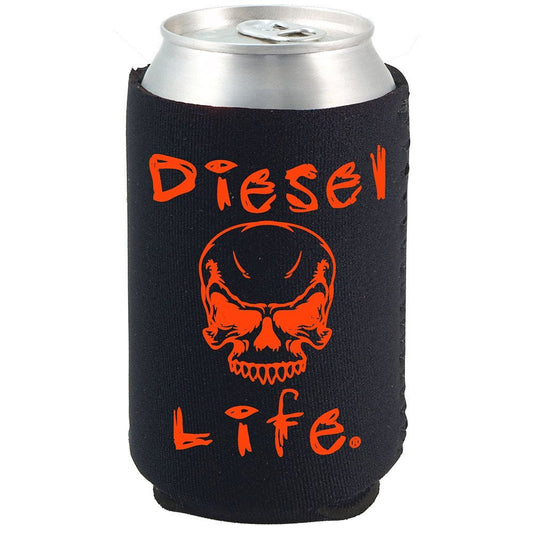 Diesel Life Skull Koozie Black with Orange Imprint - Diesel Life®