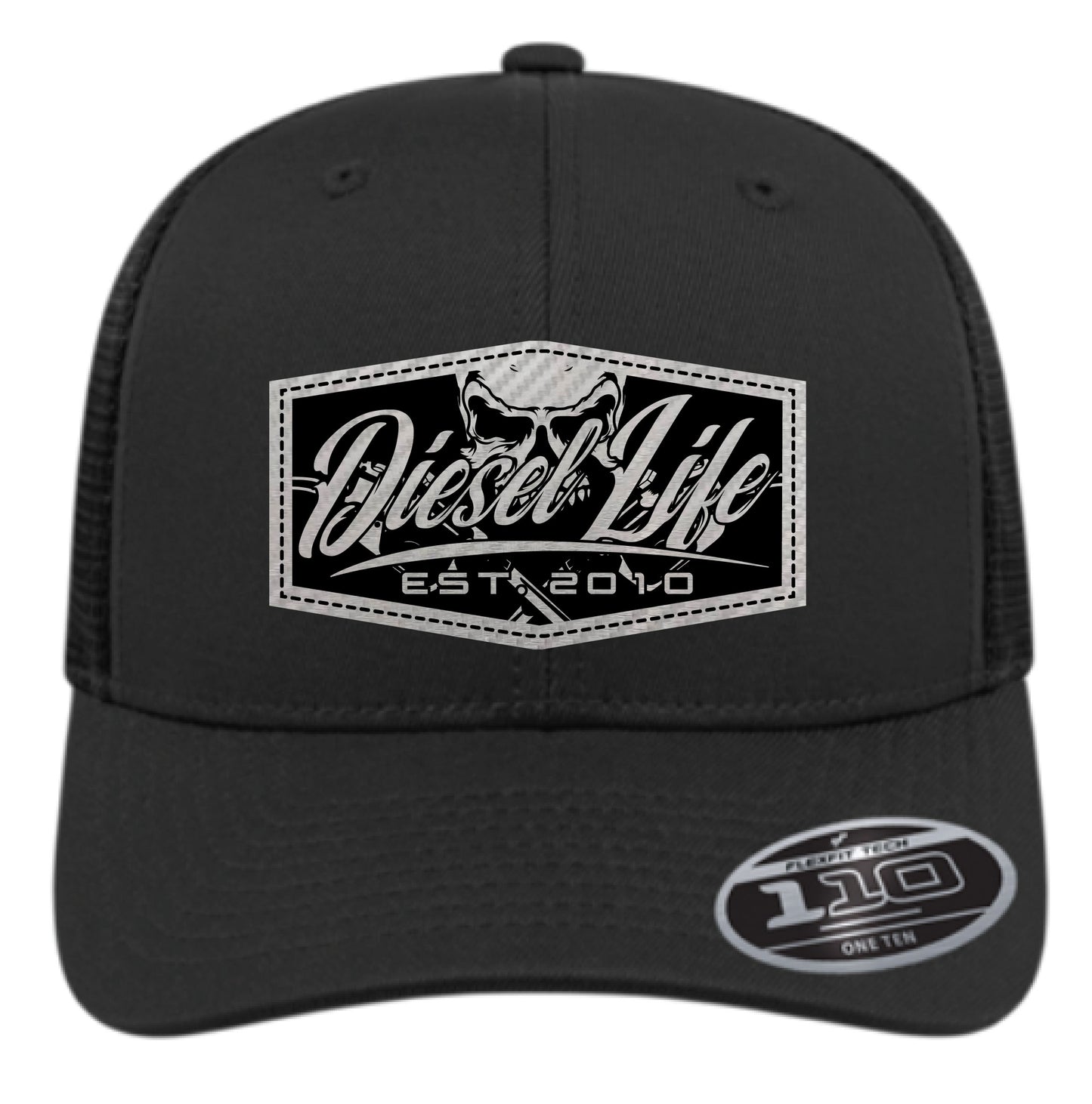 Snap Back Patch Hat - Black w/ Black/Silver