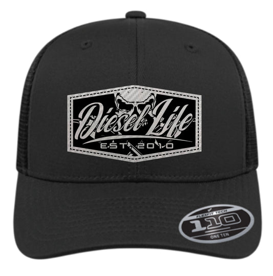 Snap Back Patch Hat - Black w/ Black/Silver