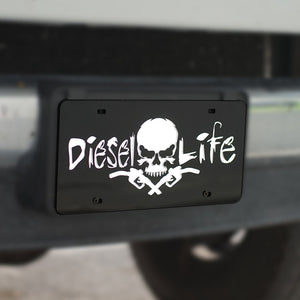 Diesel Life Skull & Pumps Acrylic Tag Black W/ Chrome