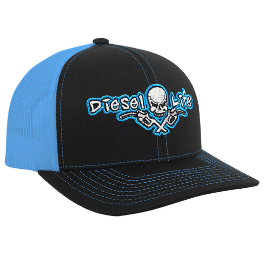 Diesel Life Snap Back Hat - Black/Neon Blue/Black - Diesel Life®