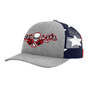 Diesel Life Stars & Stripes Snap Back Hat - Charcoal/Red/White/Blue