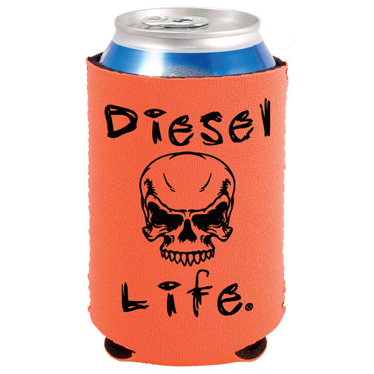 Diesel Life Skull Koozie Orange with Black Imprint - Diesel Life®