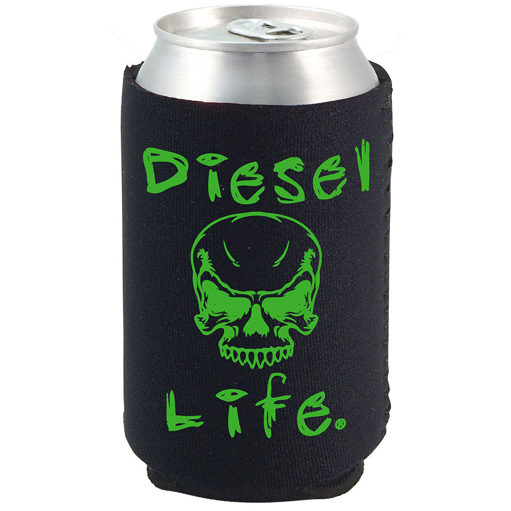 Skull Koozie Black with Green Imprint