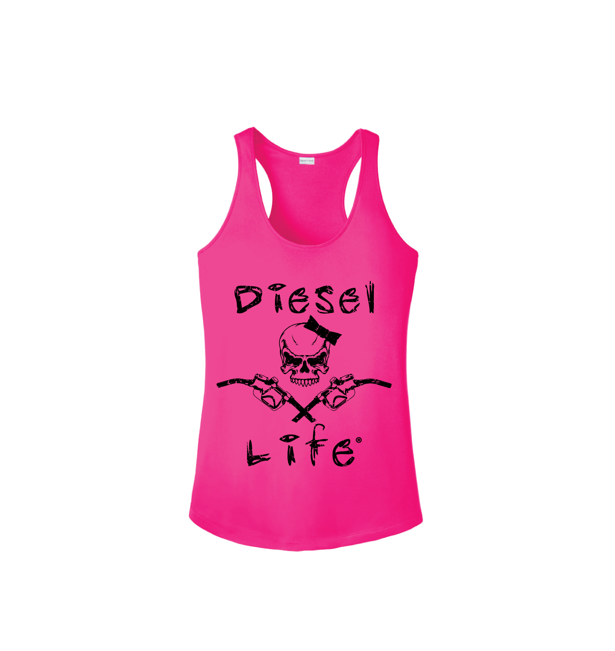 Diesel Life Women's Lady Skull & Pumps Tank - Pink with Black Imprint - Diesel Life®