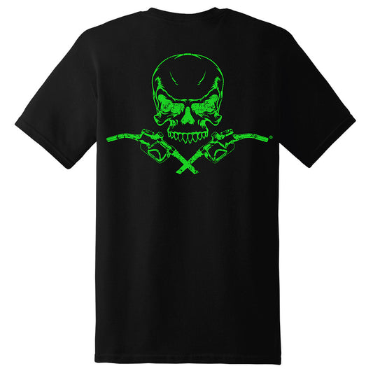 Skull & Pumps Short Sleeve T-Shirt - Black with Neon Green Imprint - Diesel Life®