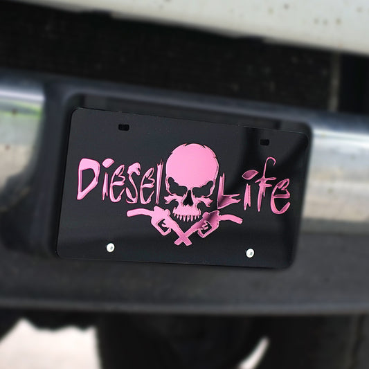 Diesel Life Skull & Pumps Acrylic Tag Black with Pink - Diesel Life®
