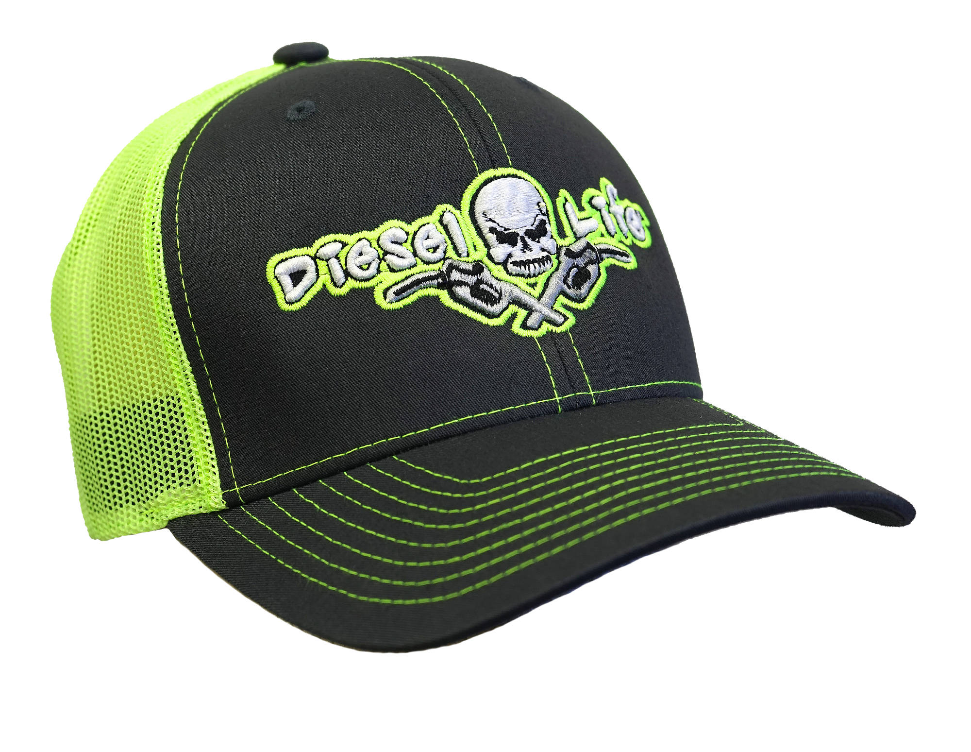 Diesel Life Snap Back Hat - Charcoal / Neon Green - Diesel Life®