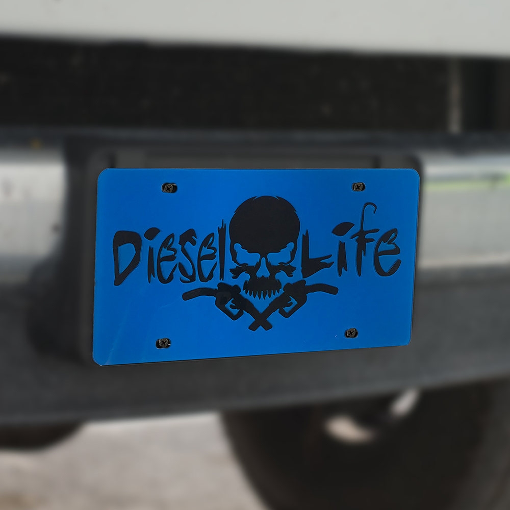 Diesel Life Skull & Pumps Acrylic Tag Blue w/ Black - Diesel Life®