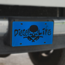 Diesel Life Skull & Pumps Acrylic Tag Blue w/ Black