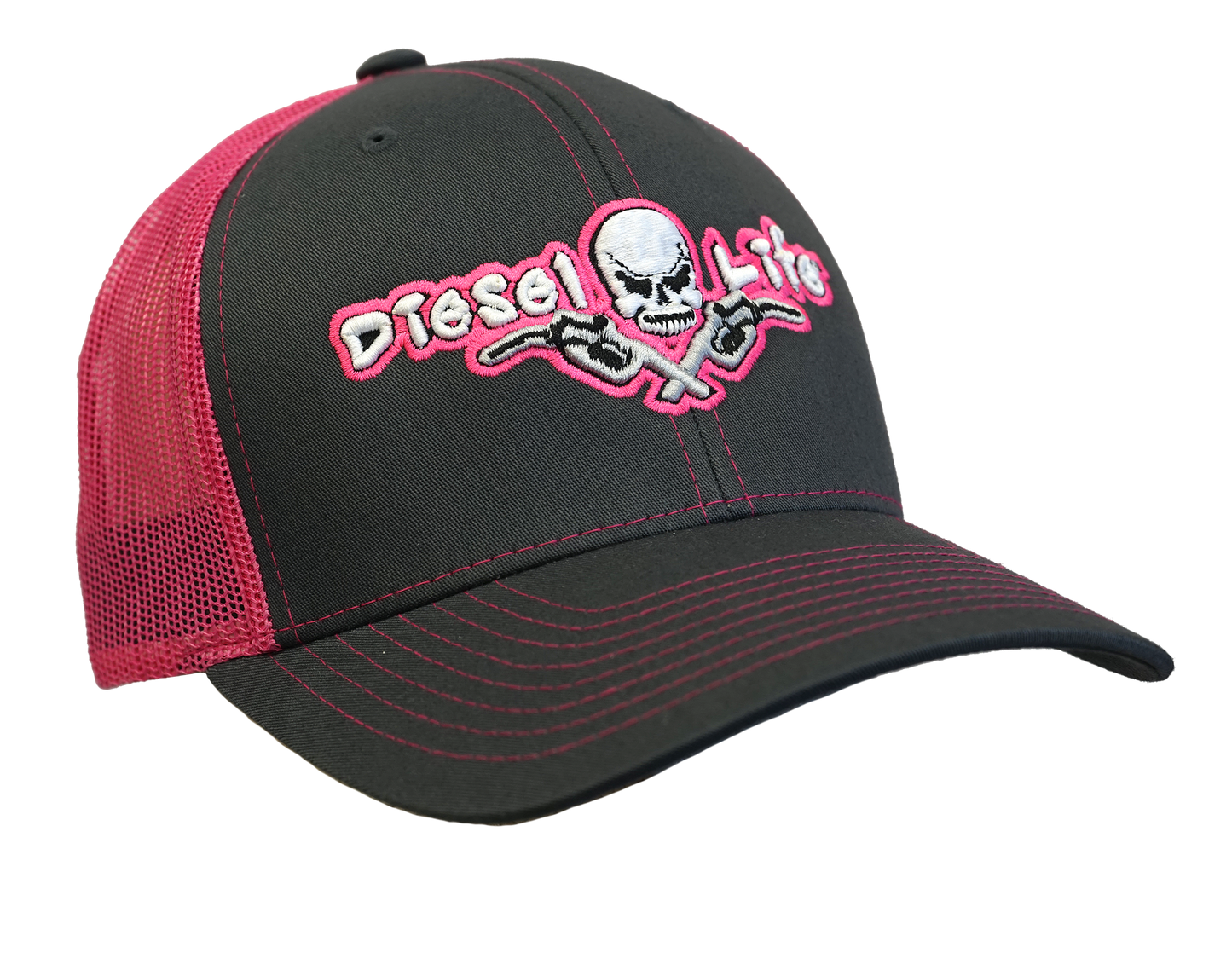 Diesel Life Snap Back Hat - Charcoal / Neon Pink - Diesel Life®