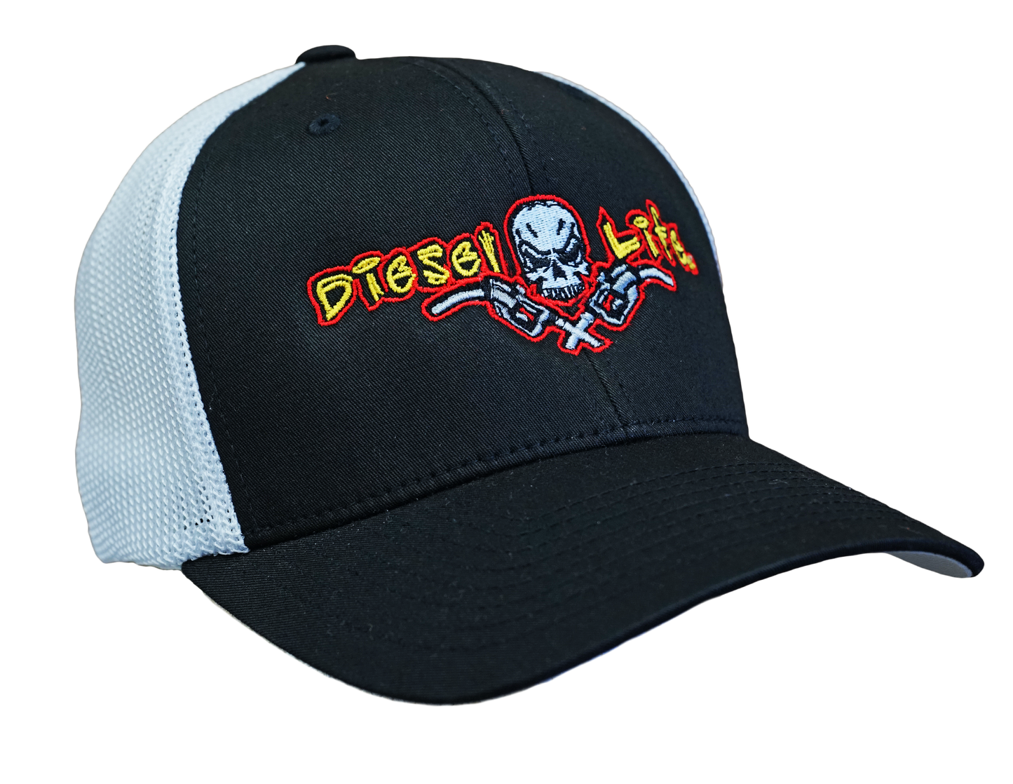 OSFA Diesel Life Black / Full Color Logo Trucker Hat Flex Fit - Diesel Life®
