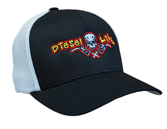 OSFA Diesel Life Black / Full Color Logo Trucker Hat Flex Fit - Diesel Life®