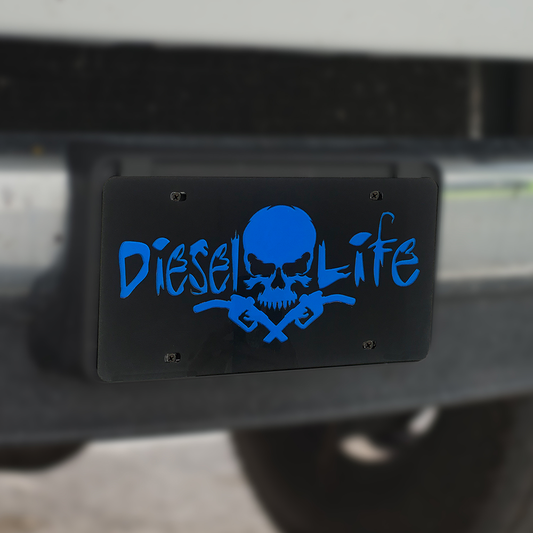 Diesel Life Skull & Pumps Acrylic Tag Black w/ Blue - Diesel Life®