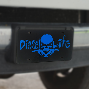 Diesel Life Skull & Pumps Acrylic Tag Black w/ Blue