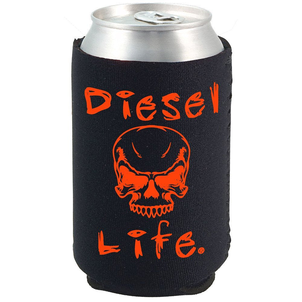 Diesel Life Skull Koozie Black with Orange Imprint - Diesel Life®
